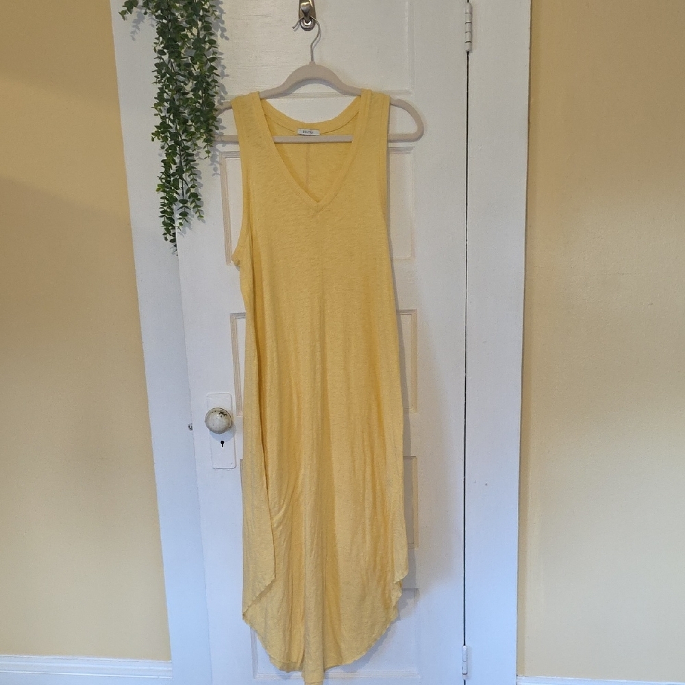 Z Supply Asymmetrical Yellow V-Neck Dress